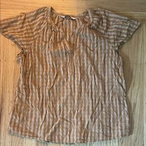 Striped Short Sleeve Blouse